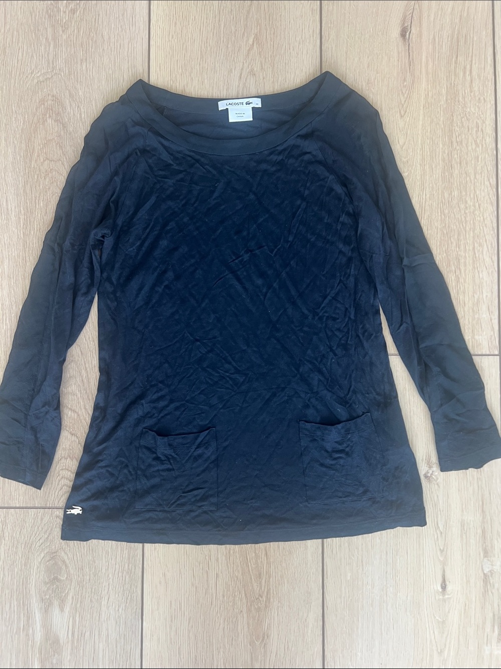 Lacoste Navy Long-Sleeve Pocket Tee